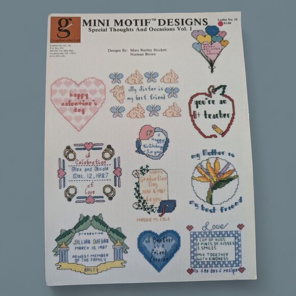 Mini Motif Designs Leaflet 33 Special Thoughts Occasions Cross Stitch Pattern - Picture 1 of 3